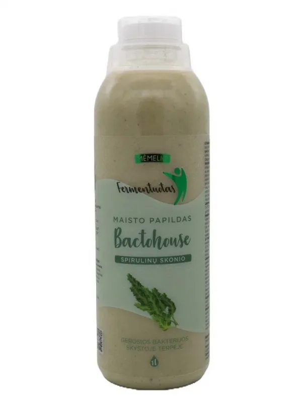 Mėmelio fermentuotas BACTOHOUSE spirulinų skonio 1000 ml.